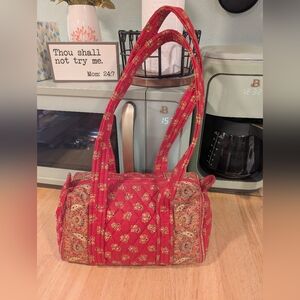 Maggie B Red Floral Shoulder Bag